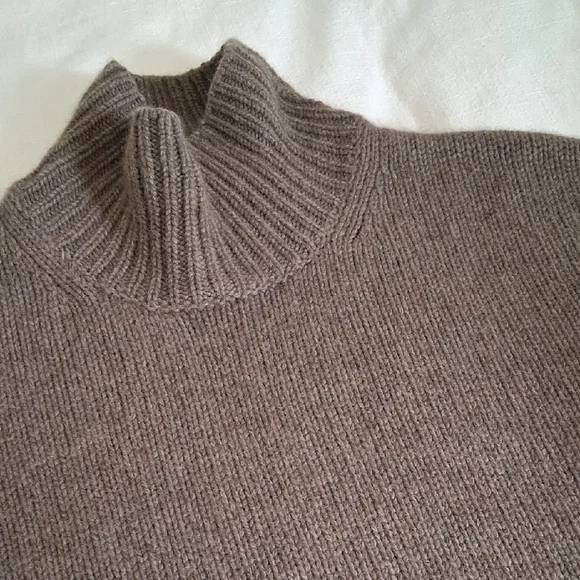 Classic Brown Turtleneck Sweater - Women - Picture 2 of 8